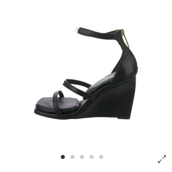Tamara Mellon Black Wedge Sandals with Strappy Design- Unworn/Brand New in Box - Picture 2 of 2